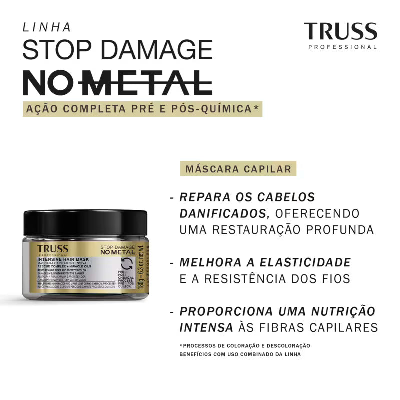 TRUSS Stop Damage No Metal - Máscara Capilar 180g