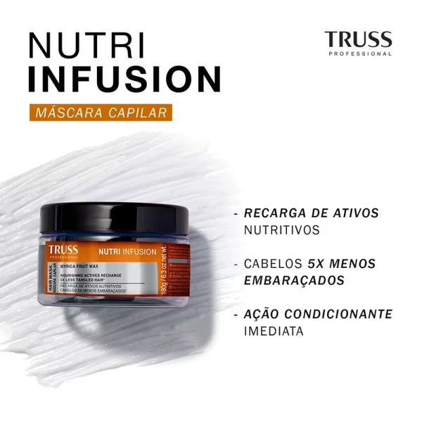Kit Truss Nutri Infusion - Shampoo 300ml + Condicionador 300ml + Máscara 180g
