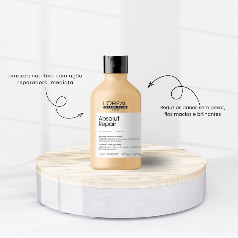 Kit L'oréal Professionnel Serie Expert Absolut Repair Gold Quinoa - Shampoo 300ml