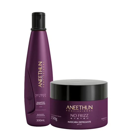 Kit Aneethun No Frizz Shampoo e Máscara Defrizante