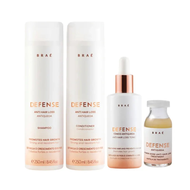 Kit Braé Defense Antiqueda – Shampoo + Condicionador + Tônico + Ampola Capilar