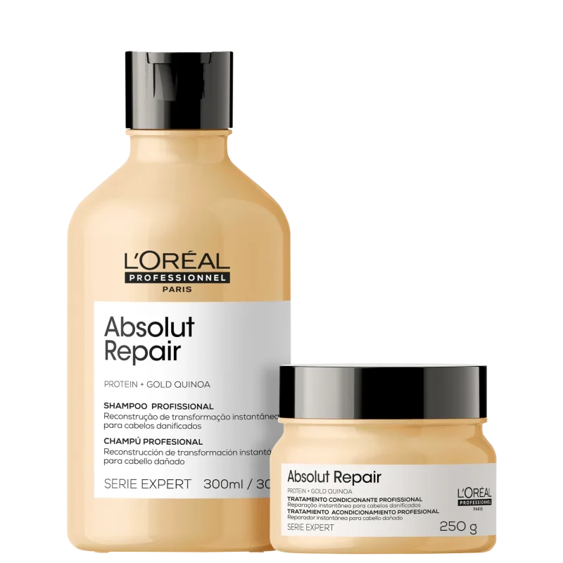 Kit L'Oréal Professionnel Serie Expert Absolut Repair Gold Quinoa + Protein Instant Resurfacing - Shampoo e Máscara