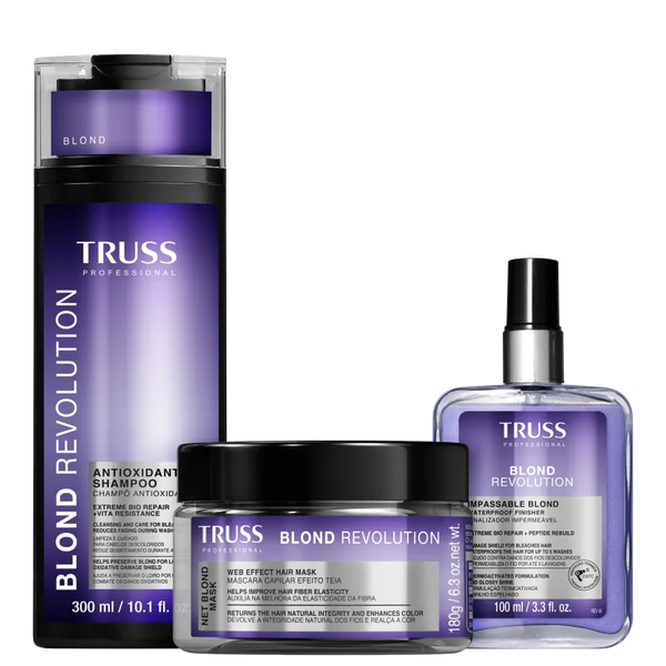 Kit TRUSS Blond Revolution Trio Restore - shampoo, Máscara e finalizador