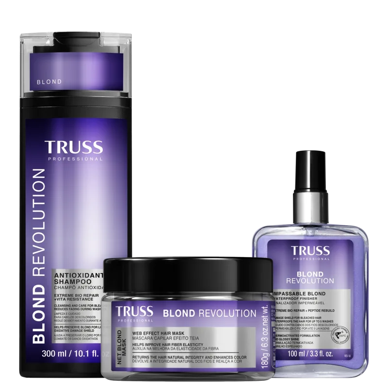 Kit TRUSS Blond Revolution Trio Restore - shampoo, Máscara e finalizador