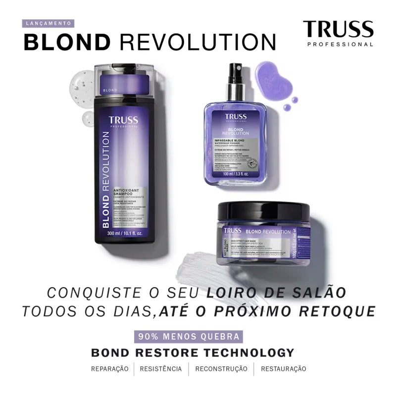 Kit TRUSS Blond Revolution Trio Restore - shampoo, Máscara e finalizador