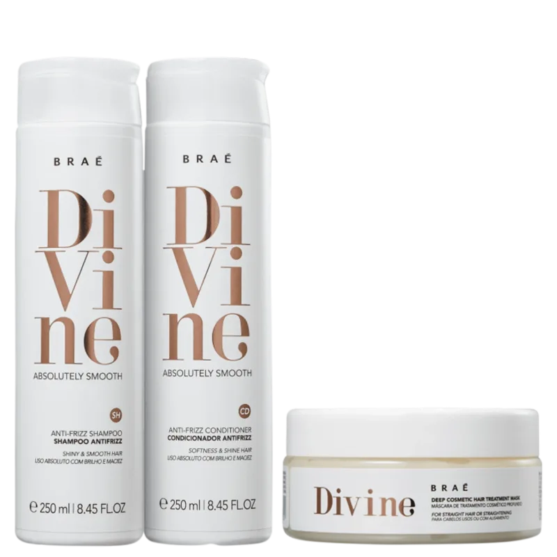 Kit Braé Divine (3 Produtos) – Shampoo, Condicionador e Máscara