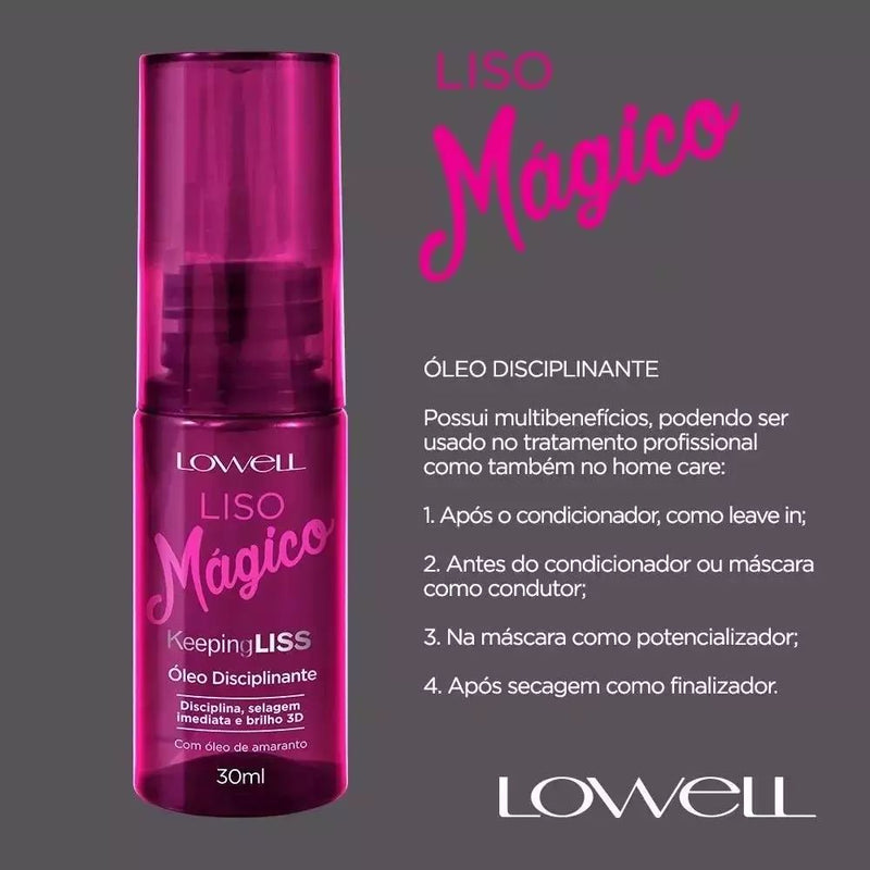 Lowell Liso Mágico - Óleo Capilar 30ml