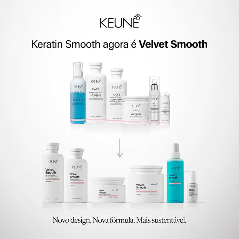 Kit Keune Velvet Smooth - Alinhamento e Maciez (2 Produtos) + Escova couro cabeludo brinde